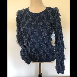Vince Camuto Indigo Fringe Sweater